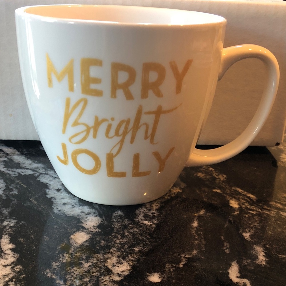 Starbucks White and Gold Holiday Mug